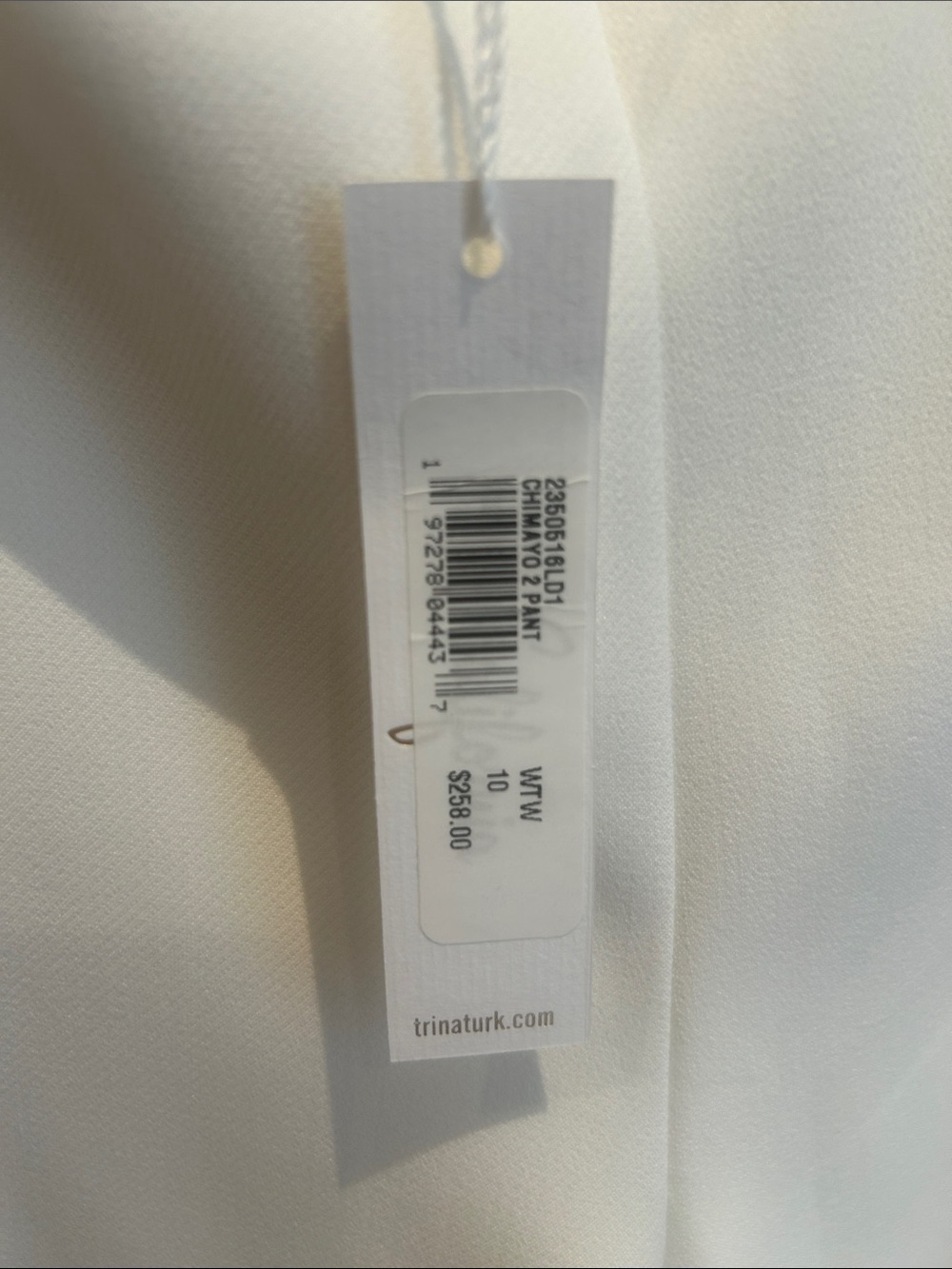 Trina Turk White Women’s Trousers